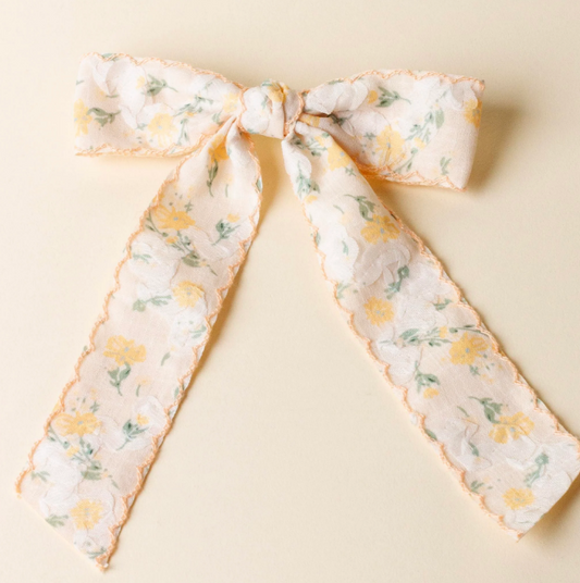 Yellow Floral Flair Hair Bow