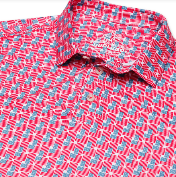 Burlebo Performance Polo - American Flag Print