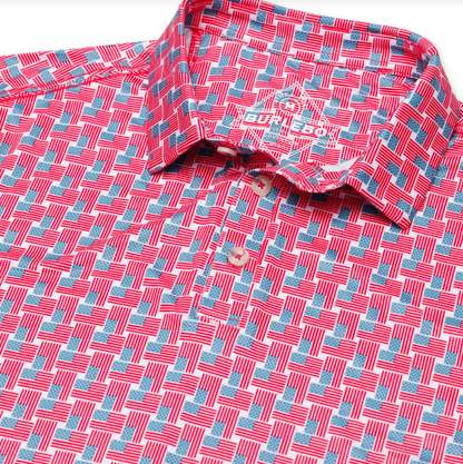 Burlebo Performance Polo - American Flag Print