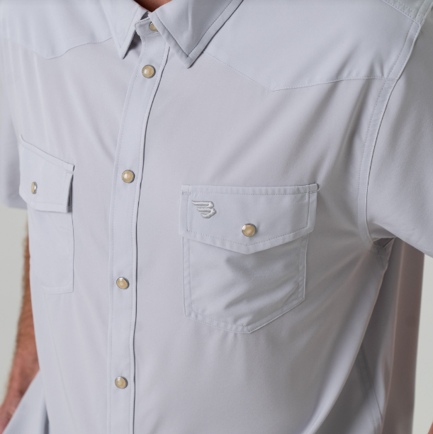 Burlebo Performance Western Shirt - Light Grey
