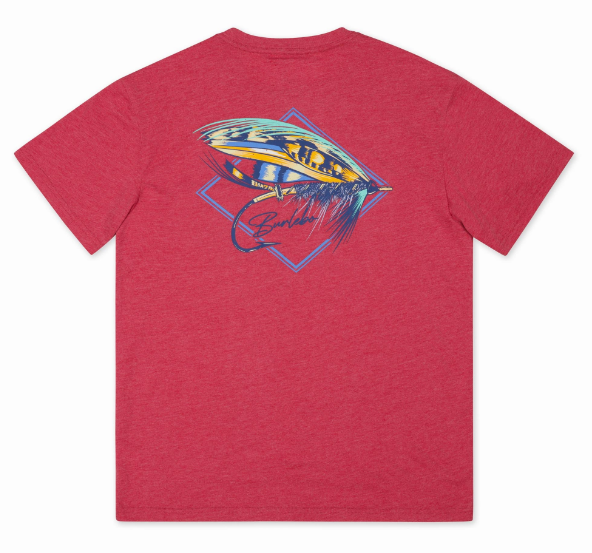 Burlebo Short Sleeve T-Shirt - Big Fly - Heather Crimson
