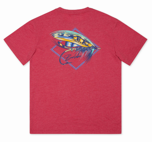 Burlebo Short Sleeve T-Shirt - Big Fly - Heather Crimson