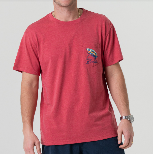 Burlebo Short Sleeve T-Shirt - Big Fly - Heather Crimson