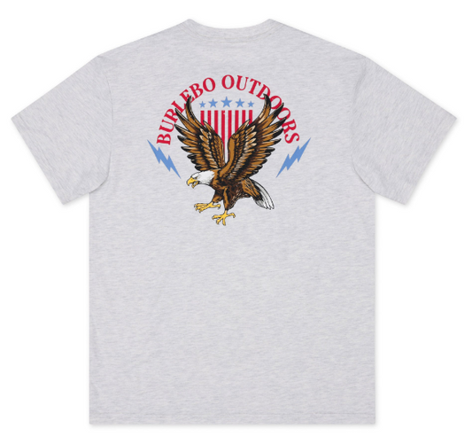 Burlebo Short Sleeve T-Shirt - Land of the Free - Ash Grey