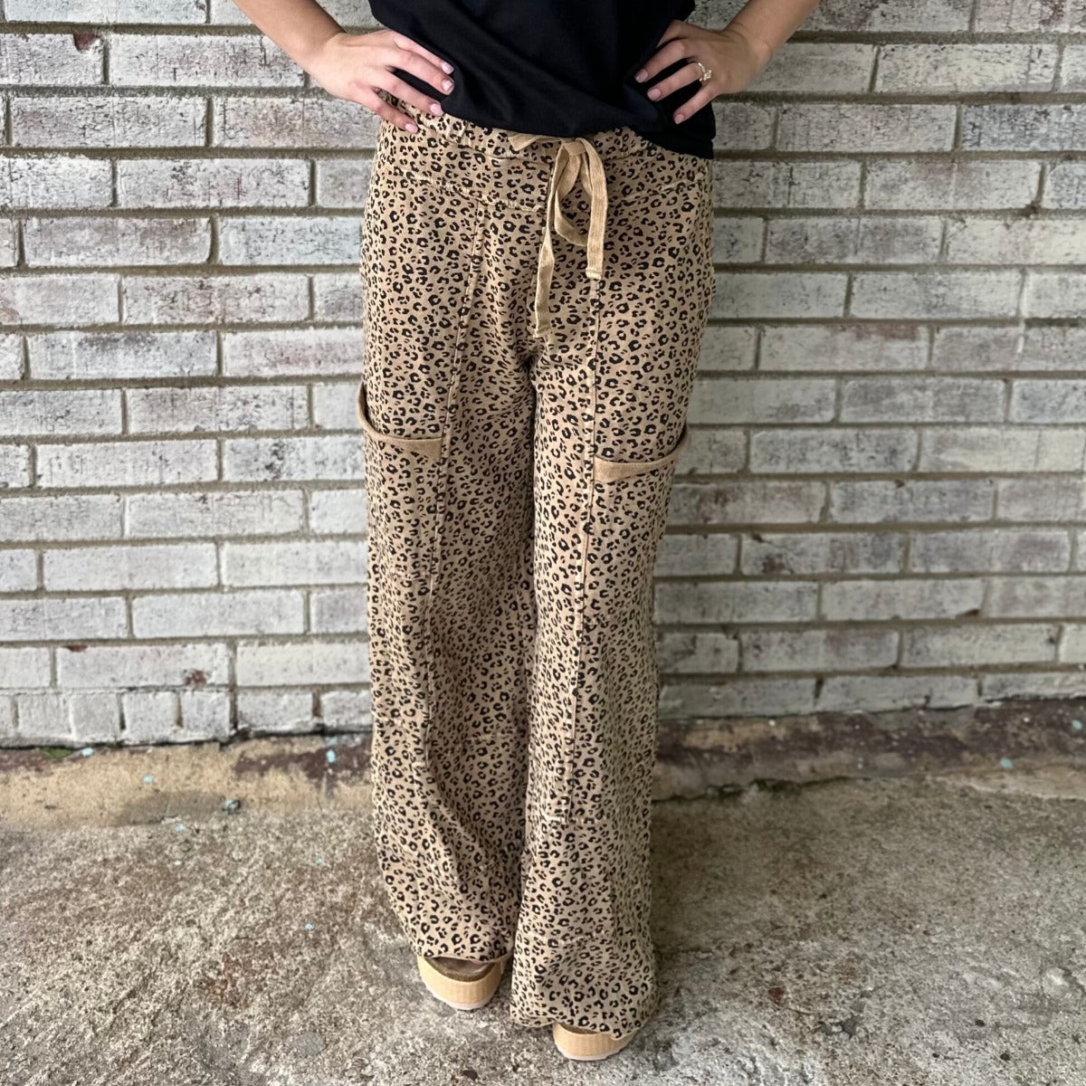 Plus Size On The Prowl Animal Print Bottoms - Camel