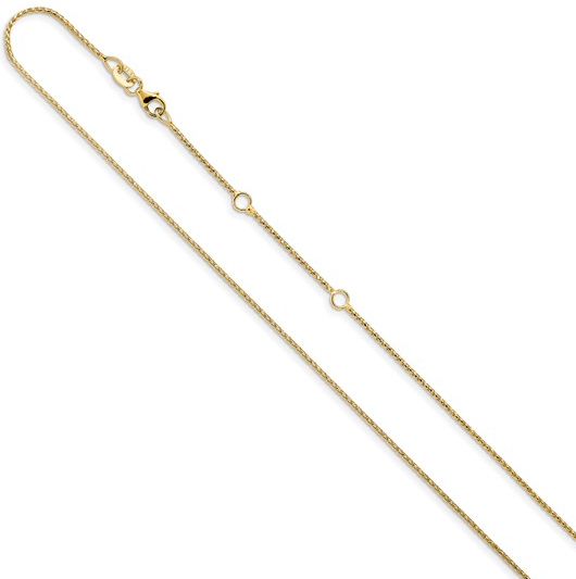 14K Yellow Gold Diamond Cut Open Franco Adjustable Chain - 18" + 2"