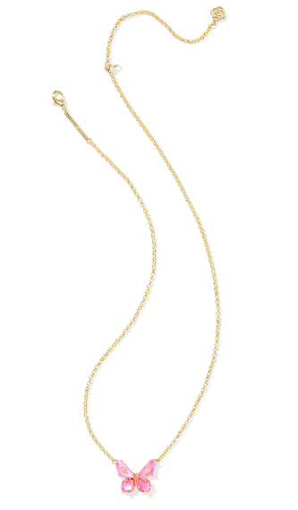 Kendra Scott Bianca Butterfly Short Necklace in Gold Pink Mix