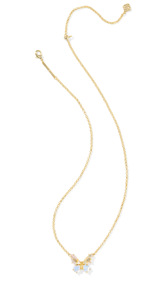Kendra Scott Bianca Butterfly Short Necklace in Gold Iridescent White Mix
