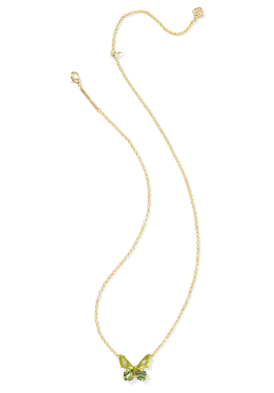 Kendra Scott Bianca Butterfly Short Necklace in Gold Green Mix