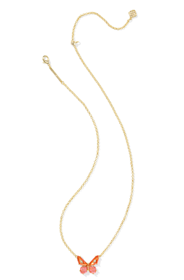 Kendra Scott Bianca Butterfly Short Necklace in Gold Orange Mix