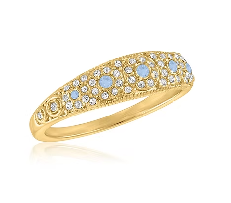 Layers Vintage Detailed Cubic Zirconia Gold Ring