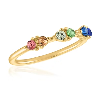 Layers Rainbow Duos Gold Ring