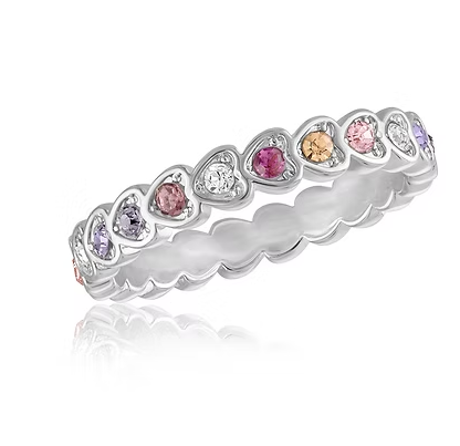 Stacks Multi-Color Heart Infinity Ring