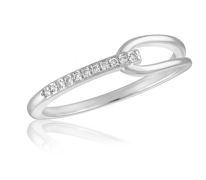 Stacks Cubic Zirconia Loop Ring