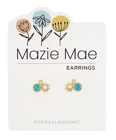 Mazie Mae Gold Sun Trio Stud Earrings