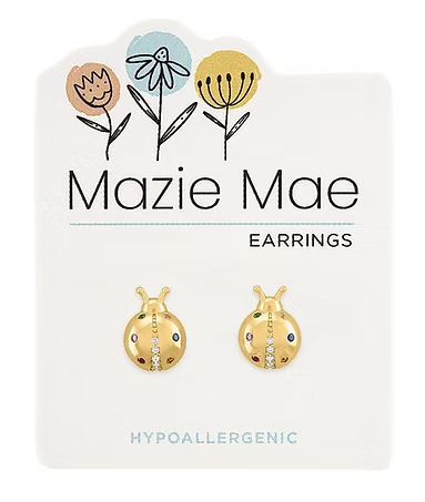 Mazie Mae Gold Ladybug Stud Earrings