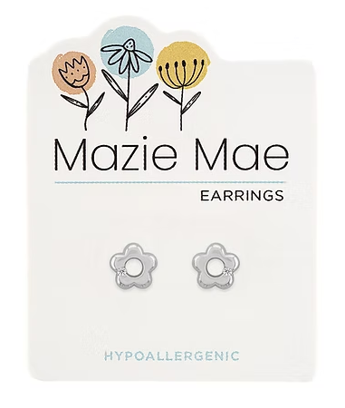 Mazie Mae Silver Classic Flower Stud Earrings