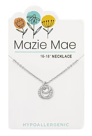 Mazie Mae Silver Interlocking Circle Trio Necklace