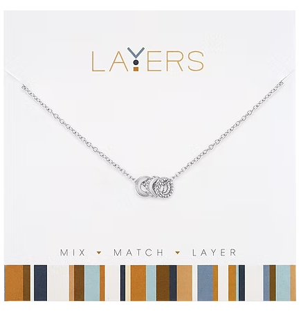 Layers Silver Trio Charm Necklace