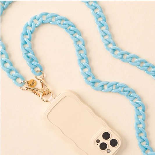 Marble Ocean Blue Hold the Phone Crossbody Chain