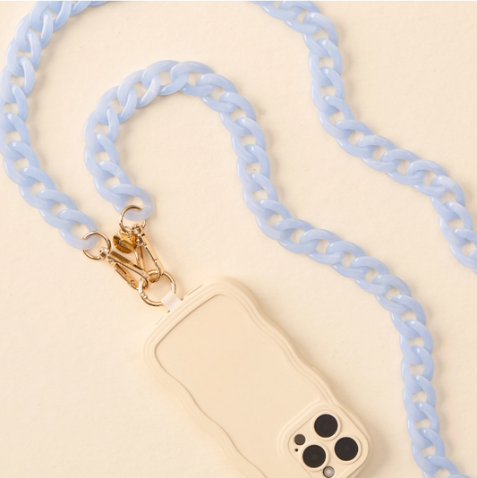 Marble Sky Blue Hold the Phone Crossbody Chain