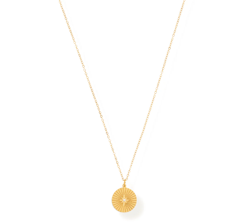 Ellie Vail Gold Rue Sunburst Disc Necklace