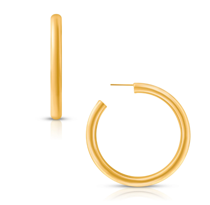 Ellie Vail Gold Flora Large Hoop Earrings