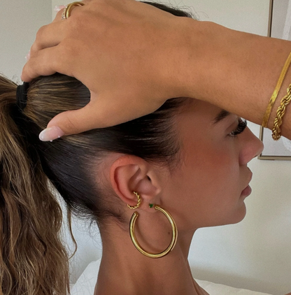 Ellie Vail Gold Flora Large Hoop Earrings