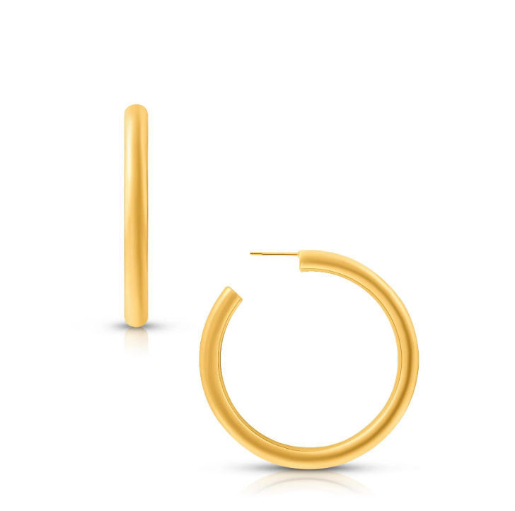 Ellie Vail Gold Flora Medium Hoop Earrings