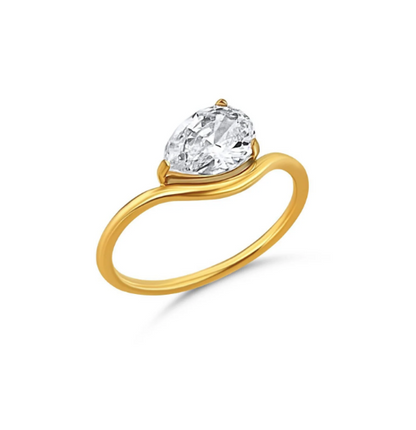 167 Ellie Vial Waterproof Gold-Plated Stainless-Steel Asha Ring
