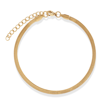 Ellie Vial Gold Nic Herringbone Chain Bracelet