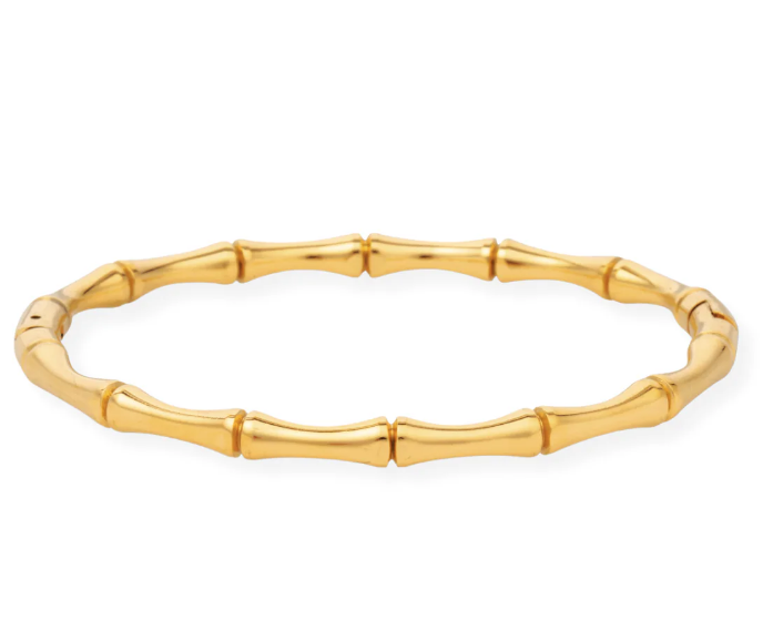 Ellie Vial Gold Baylor Bamboo Bangle Bracelet