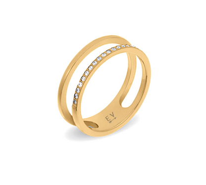 222 Ellie Vail Waterproof Gold-Plated Stainless-Steel Tarryn Double Ring