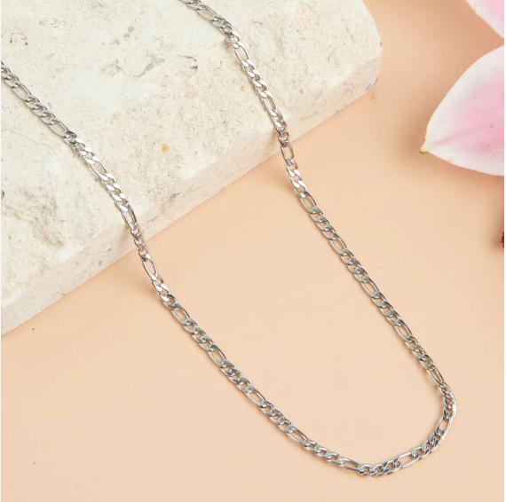 Narelle Waterproof Figaro Chain Necklace in Silver