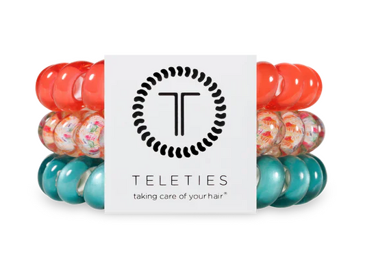 Teleties Large Hair Ties - Coral Craze