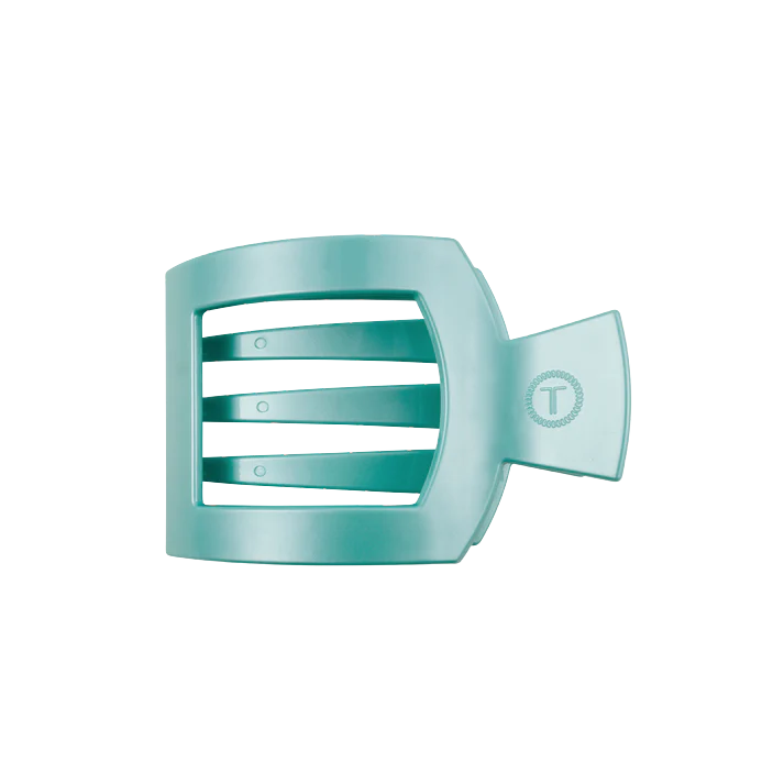 Teleties Medium Flat Square Hair Clip - Totally Turquoise