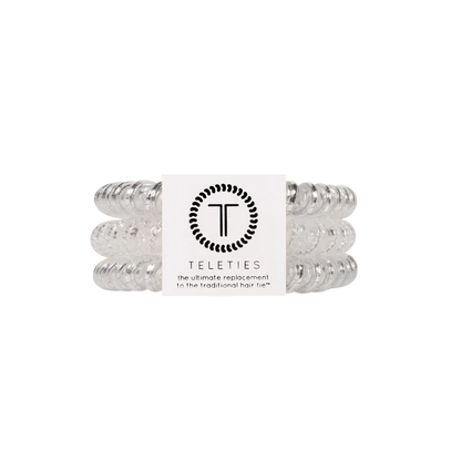 Teleties Small Hair Ties - Silver Slay