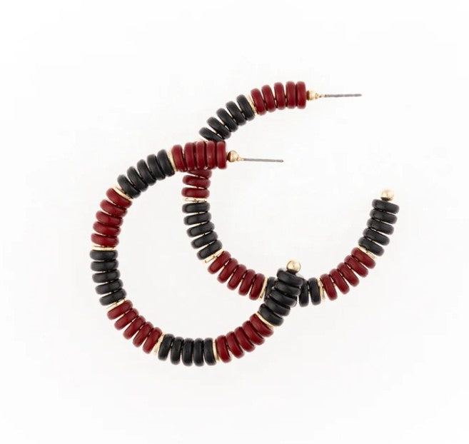 Michelle McDowell Olivia Earrings in Garnet & Black