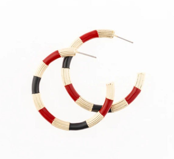 Michelle McDowell Ginger Earrings in Garnet & Black