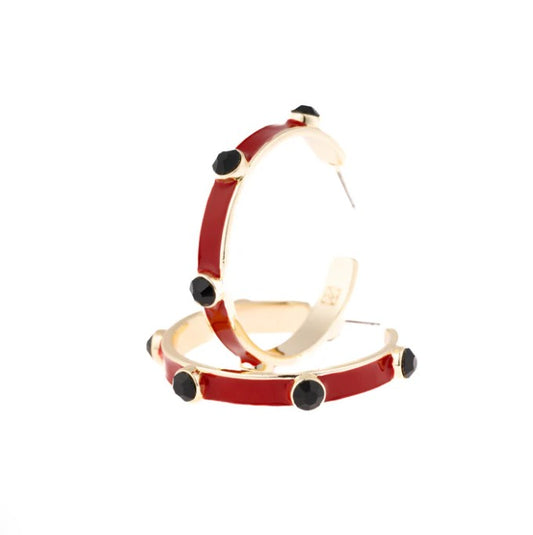 Michelle McDowell Katherine Earrings in Garnet & Black