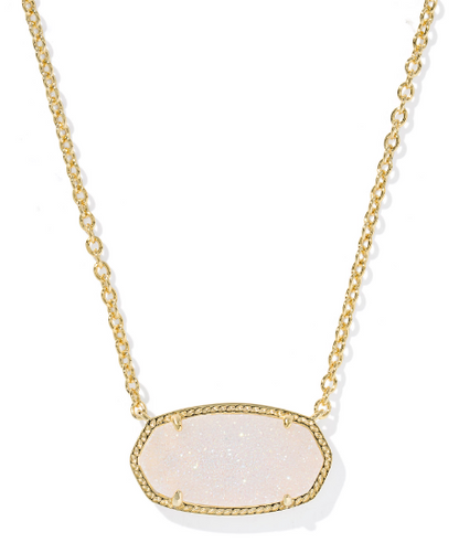 Kendra Scott Elisa Statement Short Necklace in Gold Iridescent Drusy