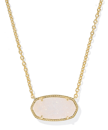 Kendra Scott Elisa Statement Short Necklace in Gold Iridescent Drusy