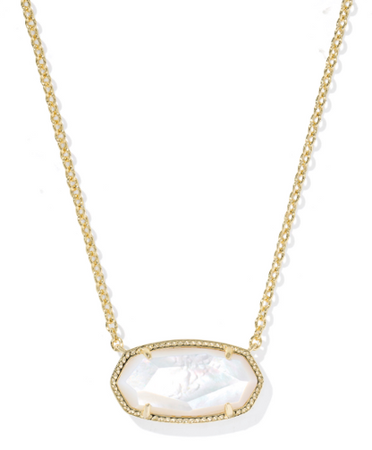 Kendra Scott Elisa Statement Short Necklace in Gold Ivory Mother of Pearl