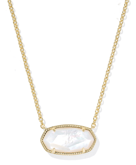 Kendra Scott Elisa Statement Short Necklace in Gold Ivory Mother of Pearl