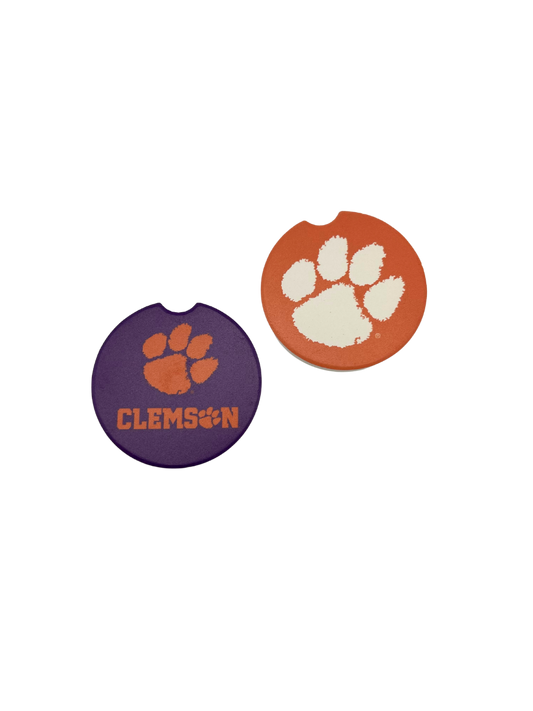 Clemson University Car Coasters 2 Piece