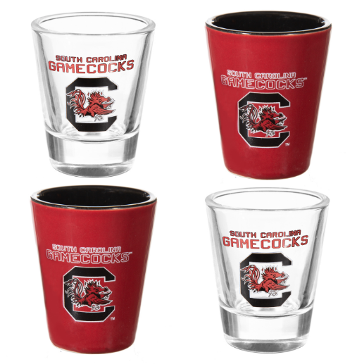 University of South Carolina 4-Piece Ceramic & Glass 2 oz. Shot Glass Set