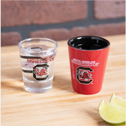 University of South Carolina 4-Piece Ceramic & Glass 2 oz. Shot Glass Set