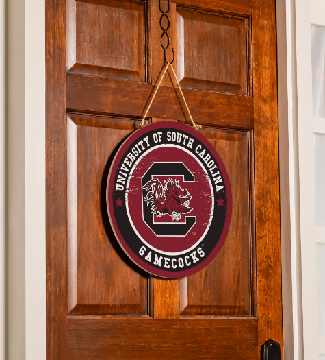 University of South Carolina Round Door Decor with Hanging Rope