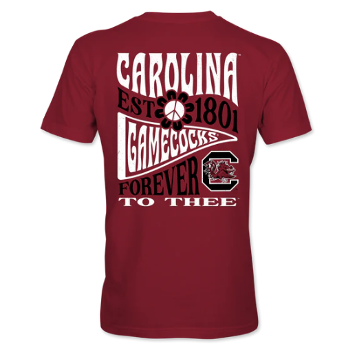 University of South Carolina Peace Pendant Short Sleeve T-Shirt