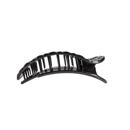 Teleties Quilted Medium Flat Round Hair Clip - Jet Black